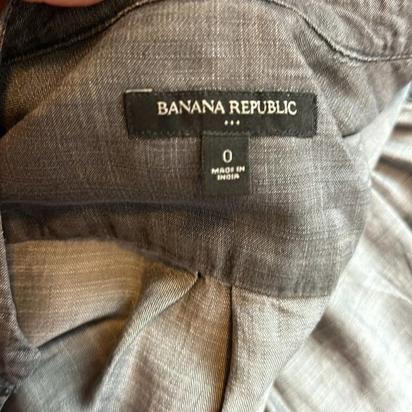 NWOT Banana Republic Factory long sleeve collarless shirtdress - Picture 8 of 9